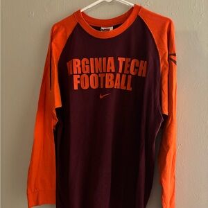 Nike Maroon and Orange Virginia Tech Football Shirt
